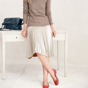 Garnet Hill Pleated Midi Skirt NWOT